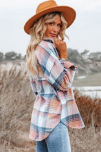 Load image into Gallery viewer, Pink Black/Pink Plaid Flap Pockets Shacket with a 30% Discount the Price is $83.69 ($35.87 Savings)
