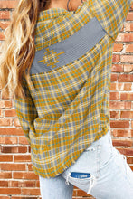 Load image into Gallery viewer, Ginger Plaid Embroidery Patch Button-Down Shacket  with a 30% Discount the Price is $82.18 ($35.22 Savings)
